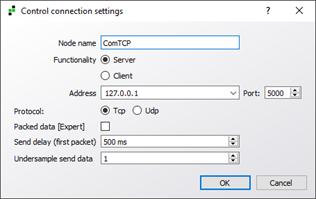 Figure 2: Local connnection settings for the iPhysics server