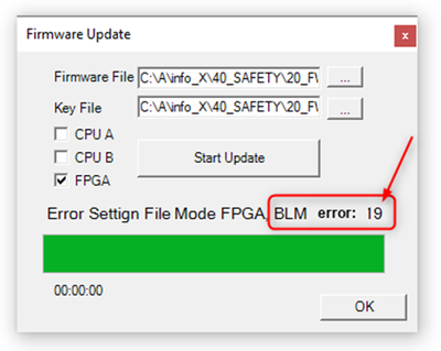 Fig. 16.: Example of a BLM error during update