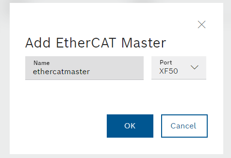 Select the port for the EtherCAT Master
