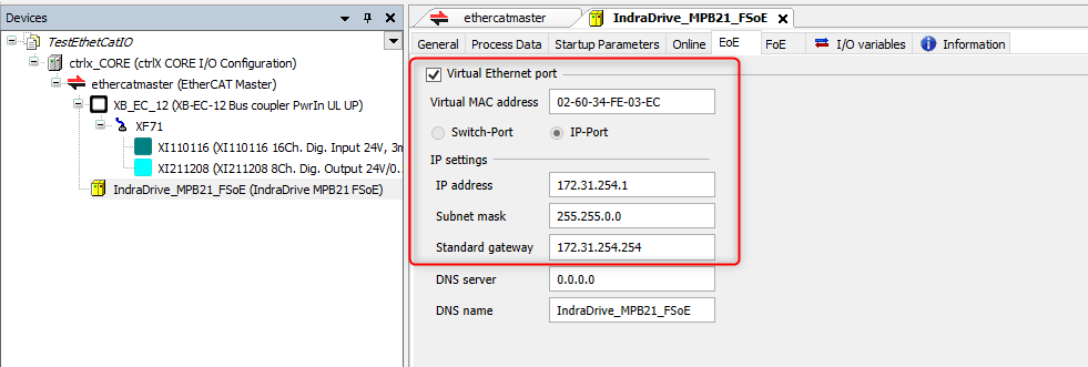 Solved: EoE communication with IndraDrive - ctrlX Core version 1.14