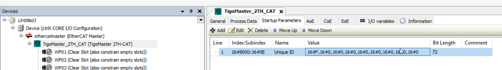 ctrlX IO Engineering startup parameter TigoMaster