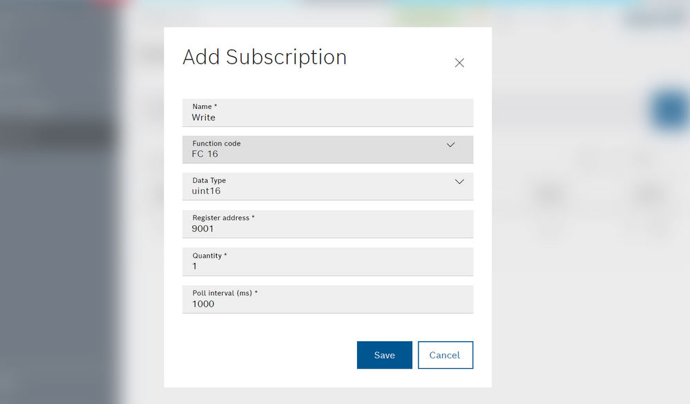 Add Subscription and save