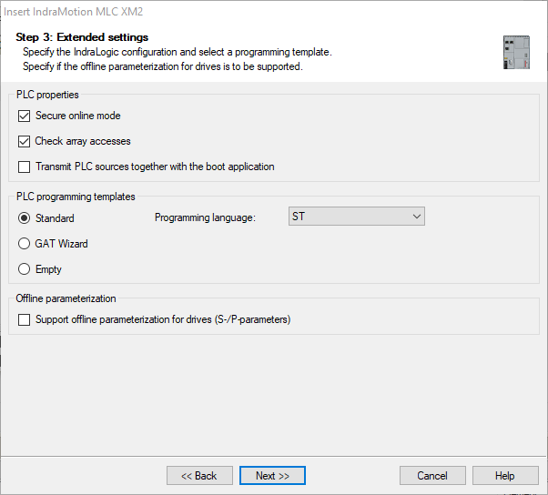 Extended settings configuration