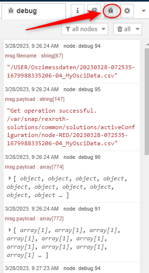 Check debugging nodes