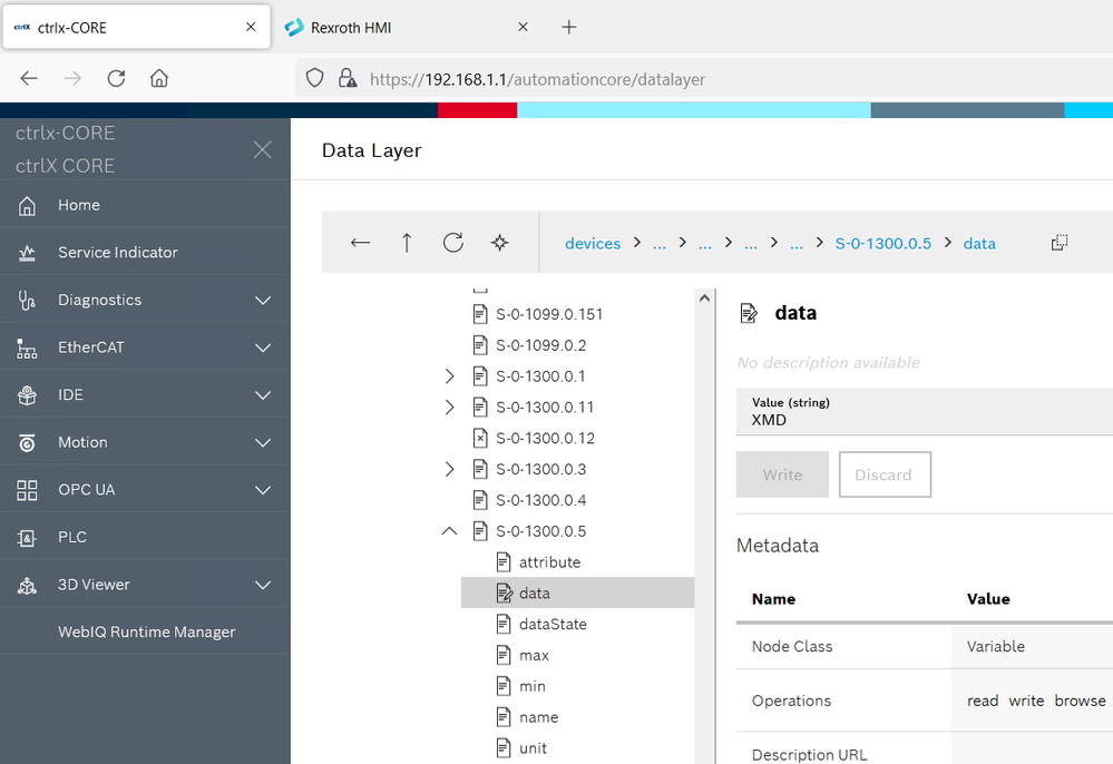 ctrlX CORE data layer viewer DCA S-0-1300.0.5