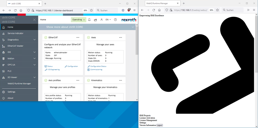 WebIQ access to Runtime manager blocked