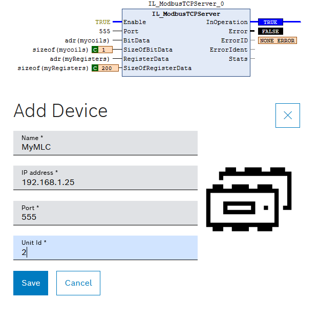 TCP server and settings