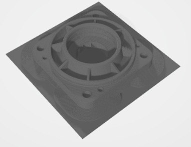Motor flange constructed with 3D printing