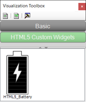 User-defined HTML5 controls are incorporated automatically into the Visualization Toolbox.