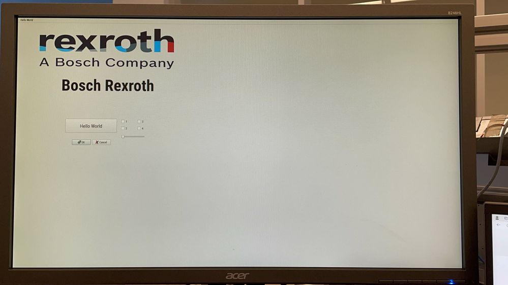 HMI Output on a monitor connected via HDMI port in ctrlX Core X7