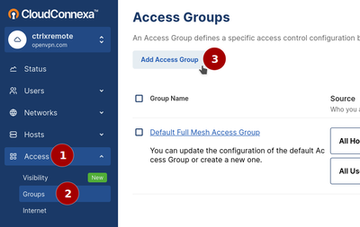 Adding an Access Group
