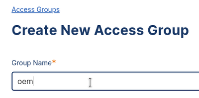 Create New Access Group
