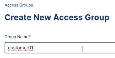 Name the new Access Group