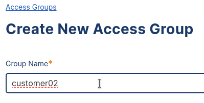 Create New Access Group customer02