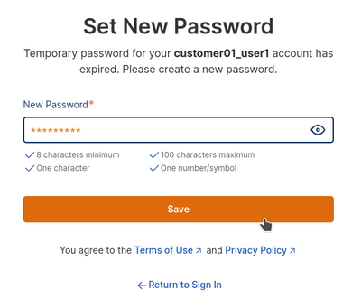 You are asked to set a new password