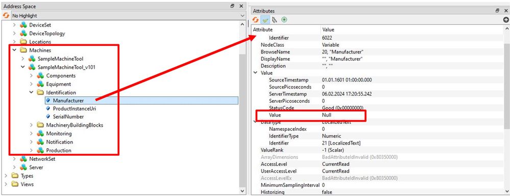 See the loaded OPC UA Information Model in the ctrlX OPC UA Server Addressspace.