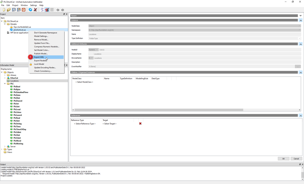 UaModeler: Creating your own OPC UA Information Model and export it to OPC UA NodeSet XML.