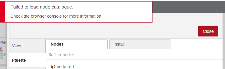 Failed to load nodes error