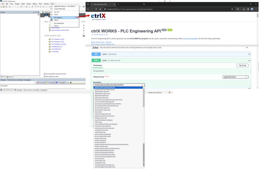 ctrlXPLC Engineering - Swagger UI - Jobs