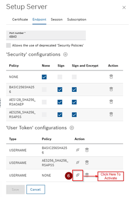 ctrlX CORE OPC UA Server Endpoint Security Configuration: None