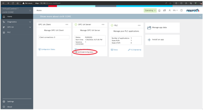 Figure 19: ctrlX CORE OPC UA for Certificate Configuration