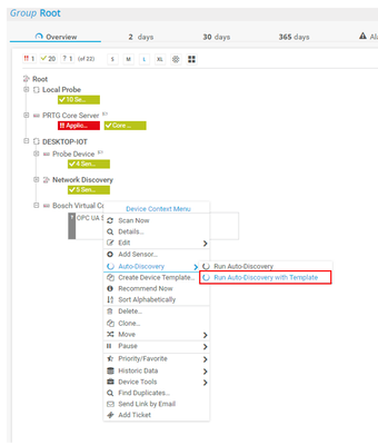 Figure 21: Run Auto Discovery with Template for ctrlX Device