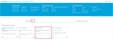Figure 24: Searching the OPC UA Custom Sensor