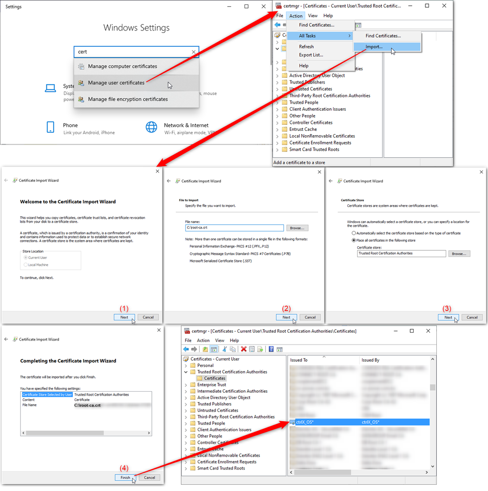 Windows - certificate import