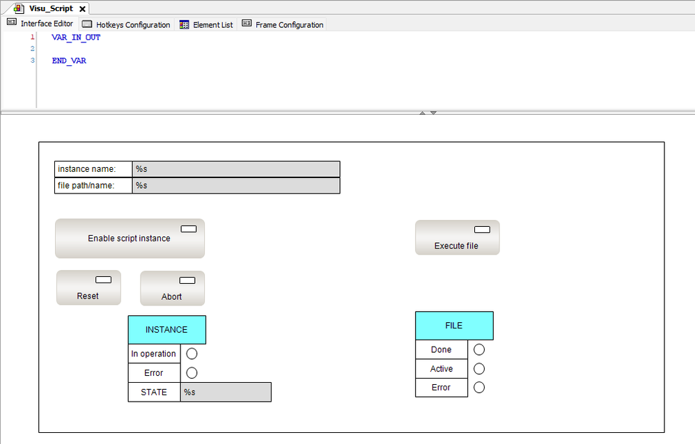 Visualization to start/stop the python instance and file