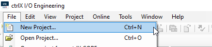 ctrlX I/O Engineering New Project