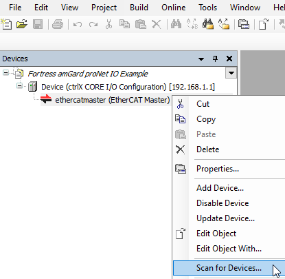 ctrlX I/O Engineering Scan for Devices