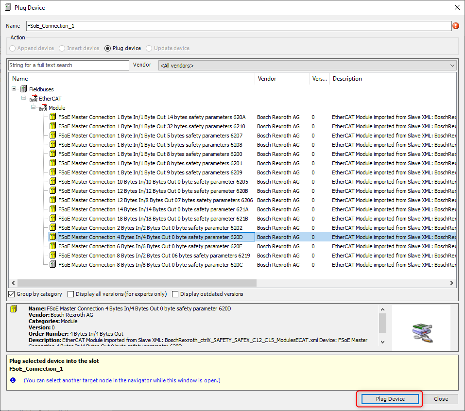 Plug Device Data Length Selection