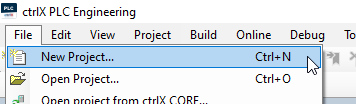 ctrlX PLC Engineering New Project
