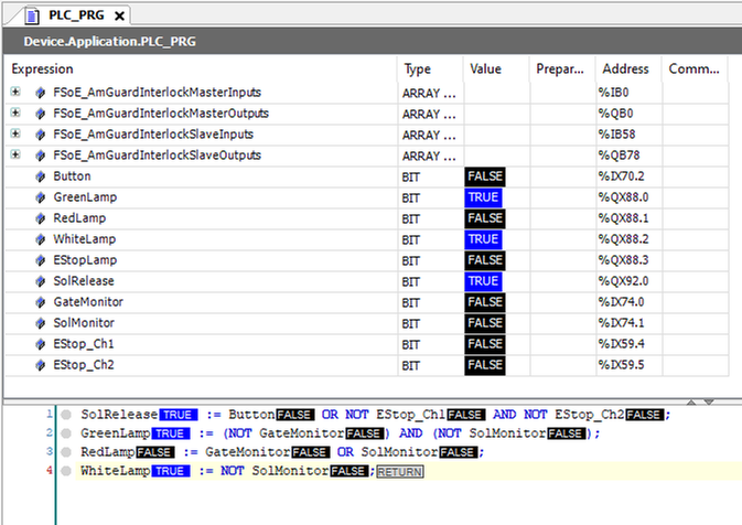 PLC I/O Variables Declaration and Program Online