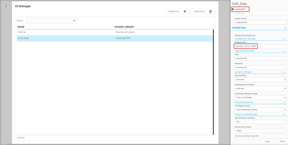 Check OPC UA connection