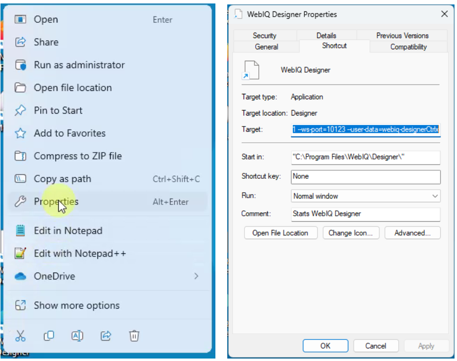 Connect the WebIQ Designer to the ctrlX CORE