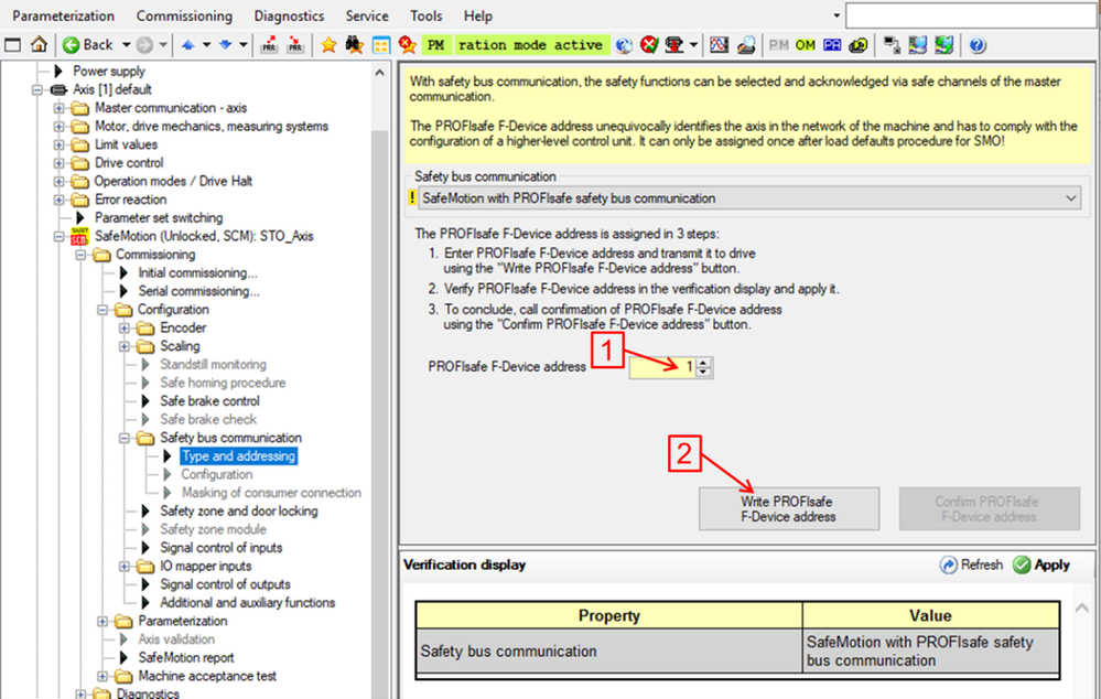 PROFIsafe F-Device address