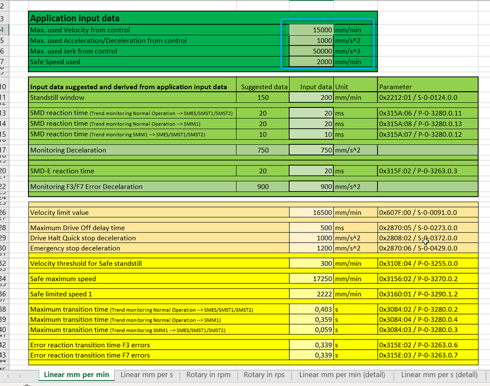 Excel sheet initial parameters to be entered from user