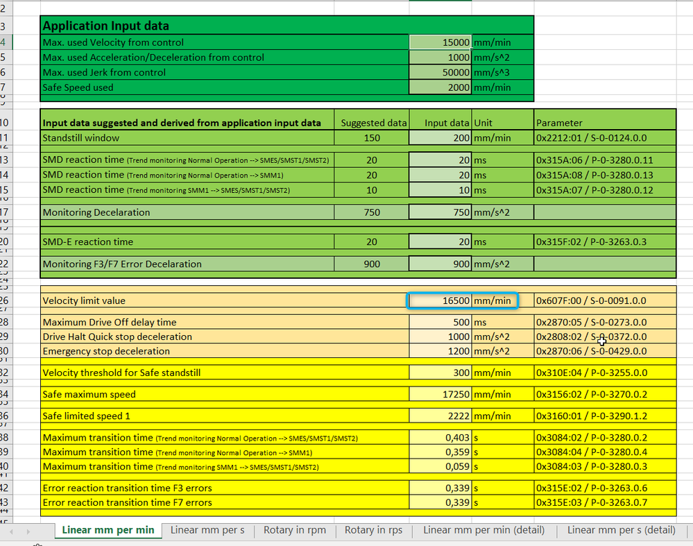 Velocity Limit settings