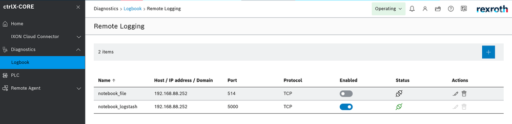 Overview remote logging server