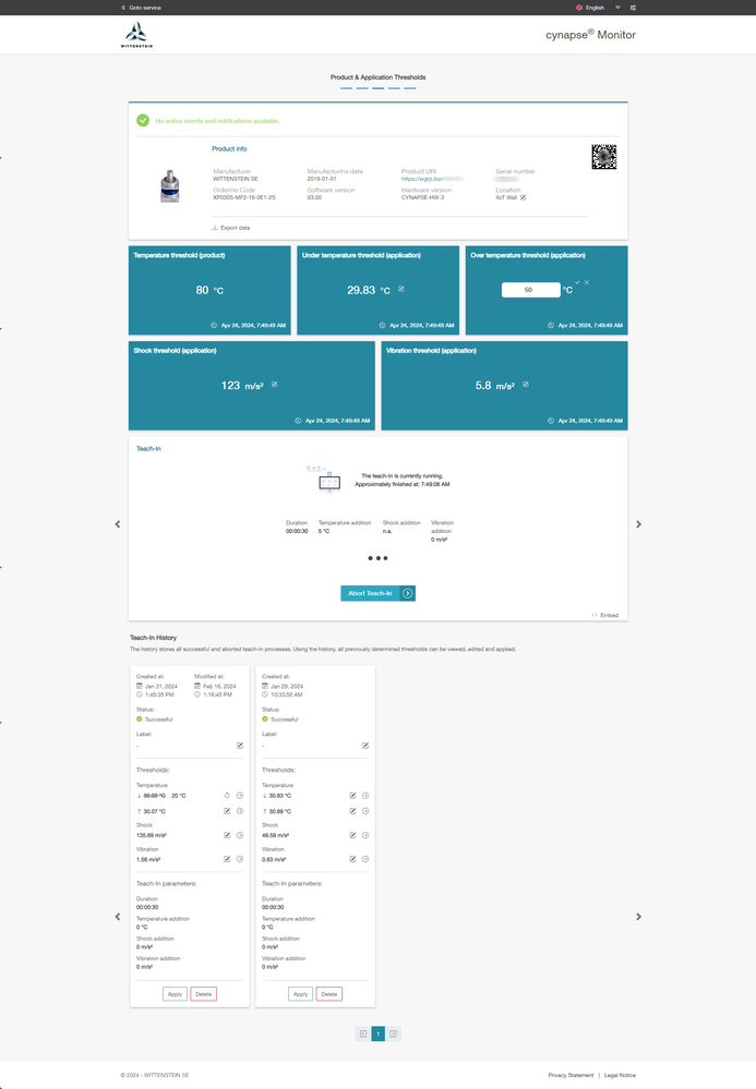 Product- & application-specific thresholds with Teach-In function (Advanced version only)