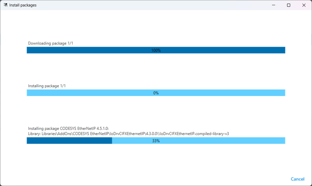 Add-On installer - installing package