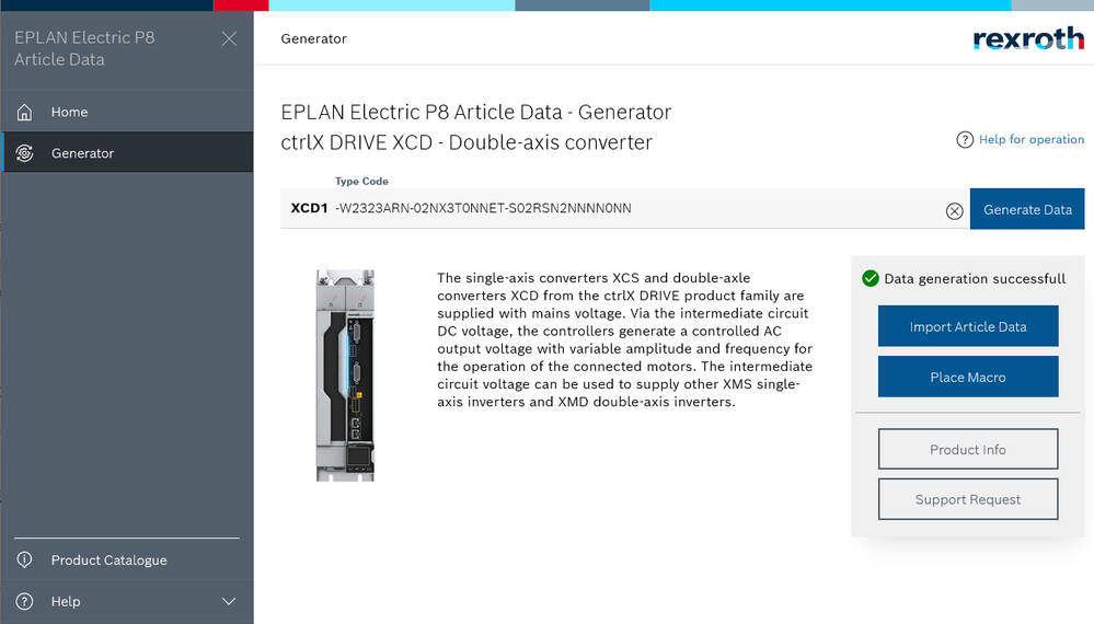 EPLAN Article Data Generator Main Screen