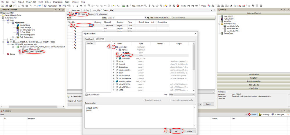 Output variable mapping