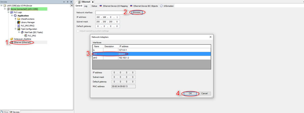 Ethernet node configuration