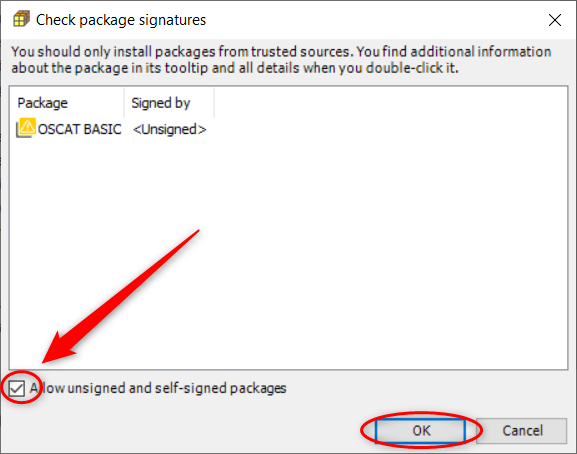 Allow unsigned packages