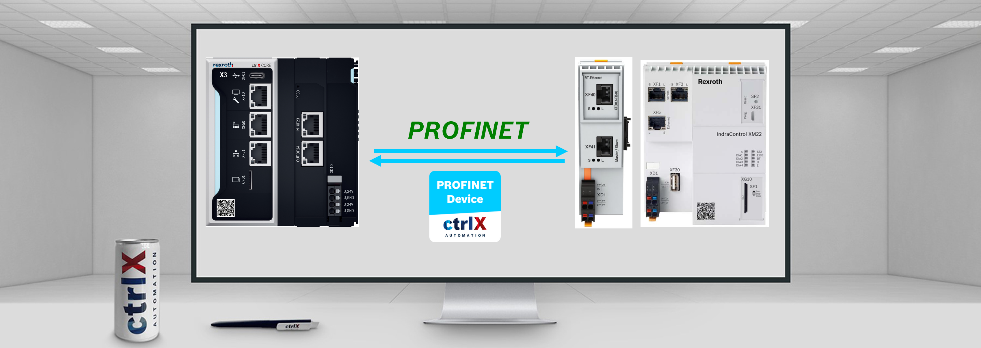 IndraControl XM21 ctrlX CORE plus X3 Profinet connection